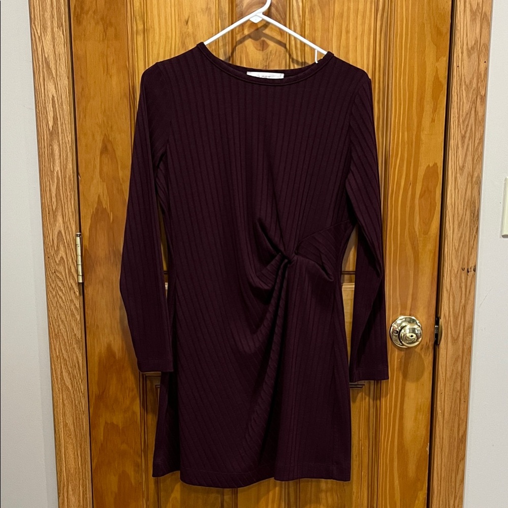 Loft Burgundy Long Sleeve Dress